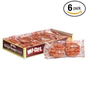 Mi Del All Natural Ginger Snap Snack Pack 8.0 Ounce Package (Pack of 6 