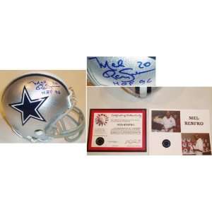  Mel Renfro Signed Cowboys Mini Helmet w/HOF96: Sports 