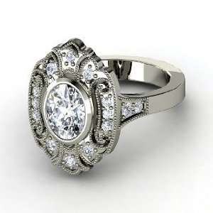  Chamonix Ring, Oval Diamond Palladium Ring Jewelry