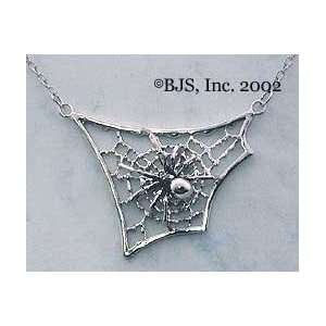  Black Widow Spider Web Necklace   Sterling Silver Animal 
