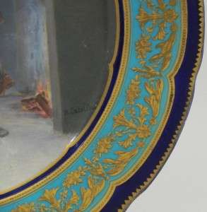 MID 19TH CENTURY SEVRES PORCELAIN PLATE SIGNED H. CATELIN  