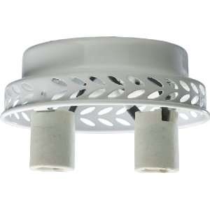   White Traditional / Classic Two Light Fitted Chandelier Light Kit