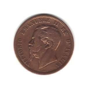  1866 .OM Italy 10 Centesimi Coin KM#11.5 