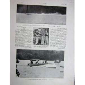  1930 French Print Speedboats Miss England Accident