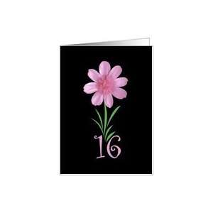  Sweet 16 birthday card pink floral Card: Toys & Games
