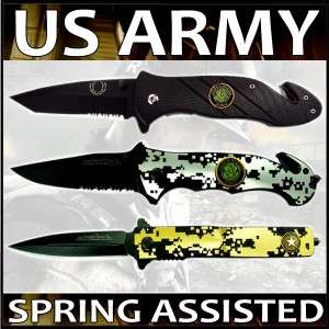 US Army Spring Assisted Pocket Knives Rescue Tool NEW!   079  