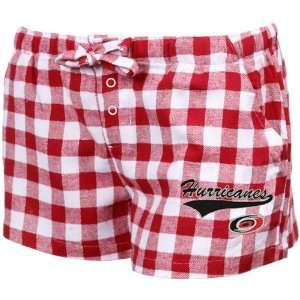   Red White Paramount Plaid Pajama Shorts (Medium)