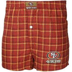   San Francisco 49ers Red Plaid Flannel Boxer Shorts: Sports & Outdoors