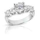 01 carat center 5 stone Round DIAMOND Wedding Ring 14