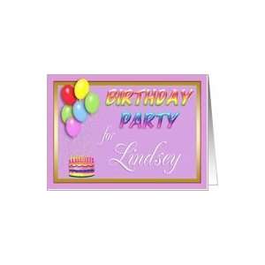  Lindsey Birthday Party Invitation Card: Toys & Games