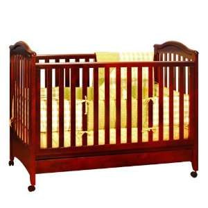  Baby Crib with Casters and Drawer in Cherry Finish: Home 