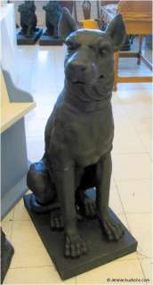 Life Size Cast Iron Statue of Dog Sitting on Hind Legs  