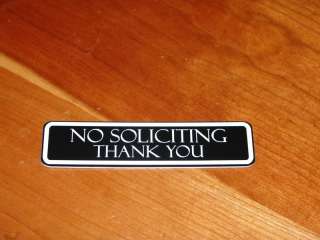 Engraved No Soliciting Sign Thank you Front door signs  