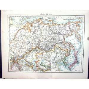  Johnston Map 1906 Russia Asia Chinese Empire Japan Korea 