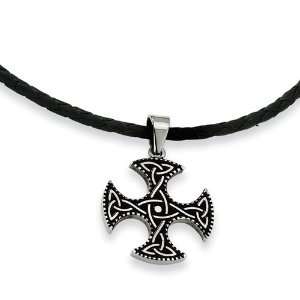   Chisel Stainless Steel Enameled Celtic Cross Pendant Necklace: Chisel