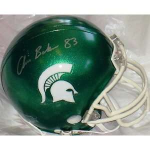  Chris Baker Signed Mini Helmet   Michigan State Sports 