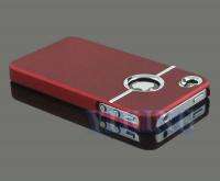 New Deluxe Red Case Cover W/Chrome For Apple iPhone 4 4G 4S  