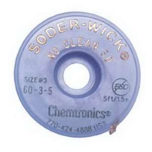  Chemtronics Soder Wick, ESD, No Clean, .080, Green