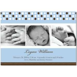 Boy Birth Announcements   Dotted Delight: Blue By Hello Little One For 