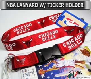 NBA CHICAGO BULLS lanyard keychain + Ticket ID Holder  
