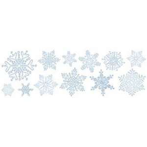   Home Decor Rub Ons 4x12 Glitter Snow Day Snowflakes