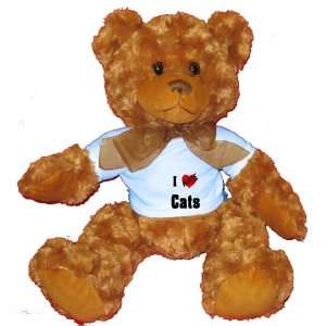   Love/Heart Cats Plush Teddy Bear with BLUE T Shirt Toys & Games