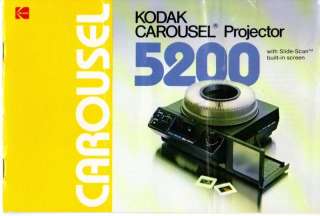 KODAK 5200 Carousel Slide Projector Instruction Manual on DVD  