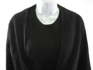 DARJONI Black Silk Sleeveless Top Tie Cardigan Set Sz S  