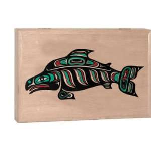 Smoked Salmon Traditional Three Color Fish Design Natural Style, 4 oz 