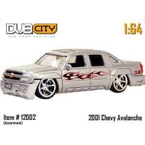  Jada Dub City Silver 2001 Chevy Avalanche 1:64 Scale Die 