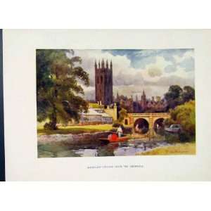   Painting By Haslehust Magdalen College Cherwell C1920