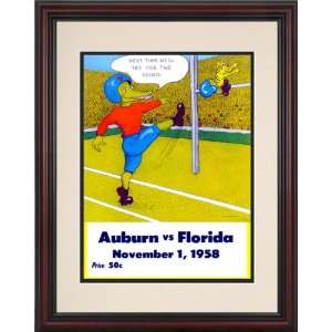  1958 Florida vs. Auburn 8.5 x 11 Framed Historic Football 
