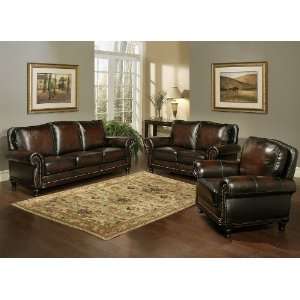   classic elegance with Abbyson Living?s two toned leather sofa set