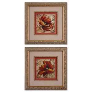  Uttermost 41240 Set of 2 Poppy Damask Wall Art Accents 