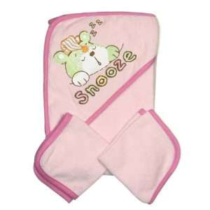  Cuddle Baby Sleepy Time Girls Hooded Towel & Washcloths Set Baby