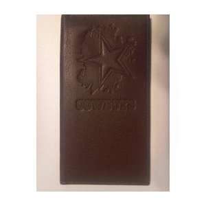  Dallas Cowboys Chocolate Brown Leather Embossed Checkbook 