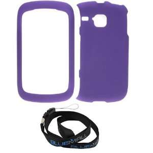 GTMax Purple Hard Rubberized Snap On Case + Neck Strap Lanyard for AT 