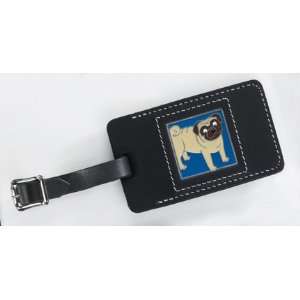  Fawn Pug Leather Luggage Tag: Office Products