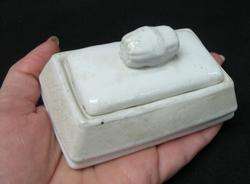 mid 1880 primitive ironstone match box / safe cigar lid  
