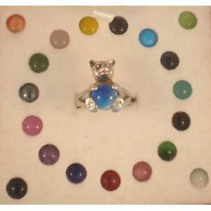   STERLING SILVER CHANGEABLE STONE RING sz:5 TEDDY BEAR: Everything Else