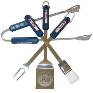 New York Mets Mlb 4 Piece Barbque Set By Motorhead Products  