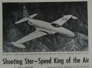 80 Lockheed Shooting Star Jet How To PLANS Wood  