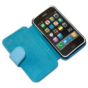  Baby Blue Side Flip Leather Case for iPhone 3G / 3GS 