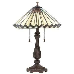   Collection Tiffany style Table Lamp 24hx16w Amber: Home Improvement