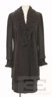 St. John Collection Brown Shimmer Two Piece Jacket & Skirt Suit Size 