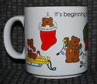 RUSS BERRIE Vintage Christmas Coffee Mug Teddy Bears