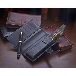  Conway Stewart Leather Black Double with Credit Card Pen 
