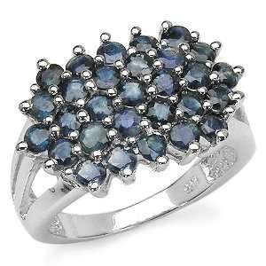  2.30 Carat Genuine Blue Sapphires Rounds Sterling Silver 