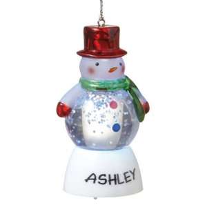   Personalized ASHLEY Snowman Mini Shimmers Ornament