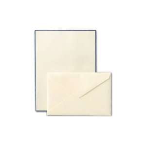   Regent Blue Bordered Ecruwhite Letter Sheets (CH3316)